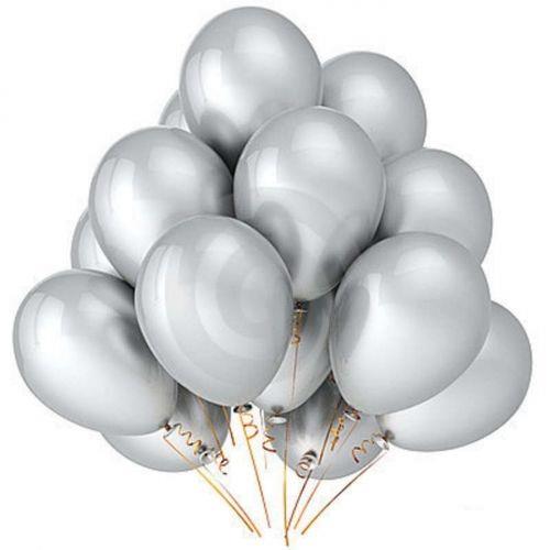 Silver Gümüş Balon Metalik 10 Adet